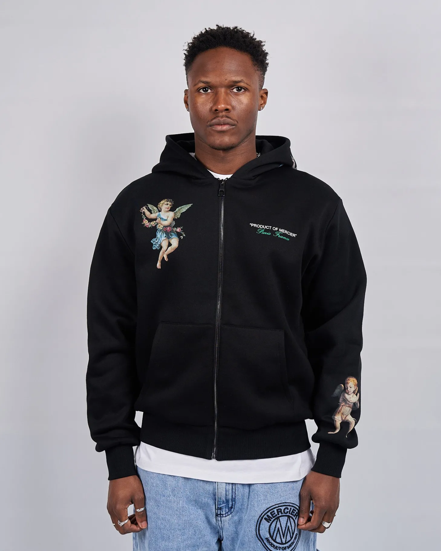 Mercier Tracksuit Tops / Hoodies*Black Angelo Product Of Zip Hoodie