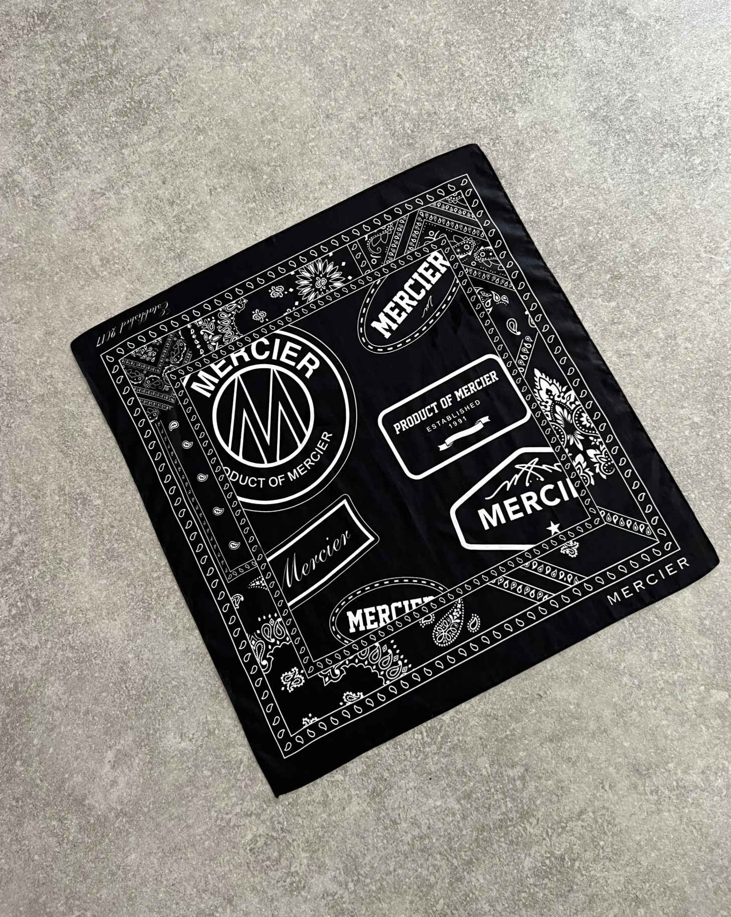 Mercier Accessories*Black Badge Paisley Bandana