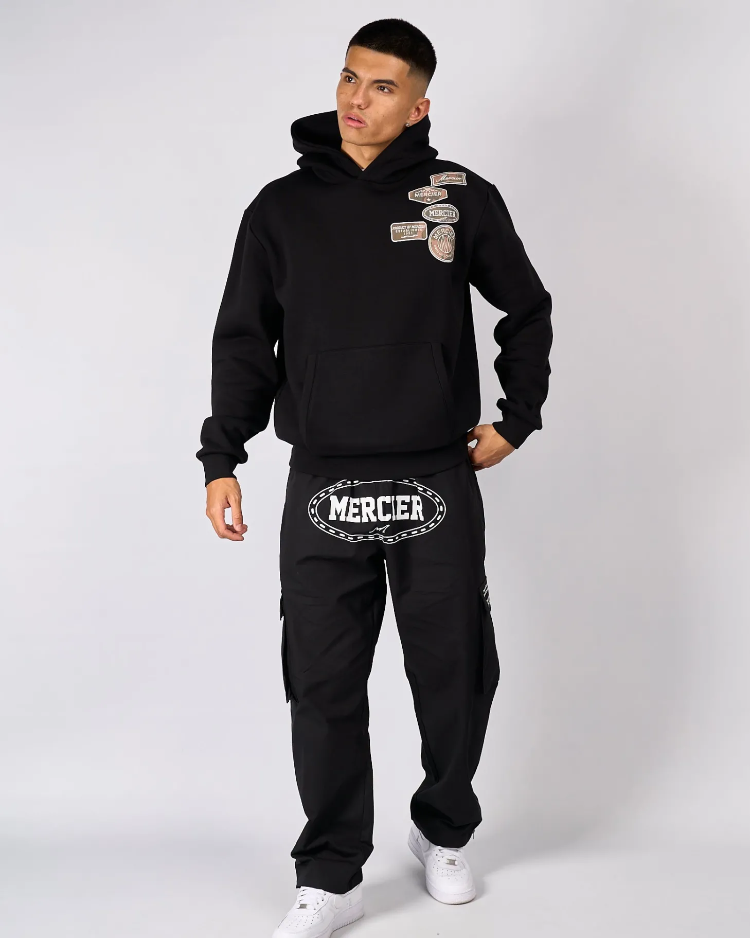 Mercier Tracksuit Tops / Hoodies*Black Camo OG Badge Relaxed Hoodie