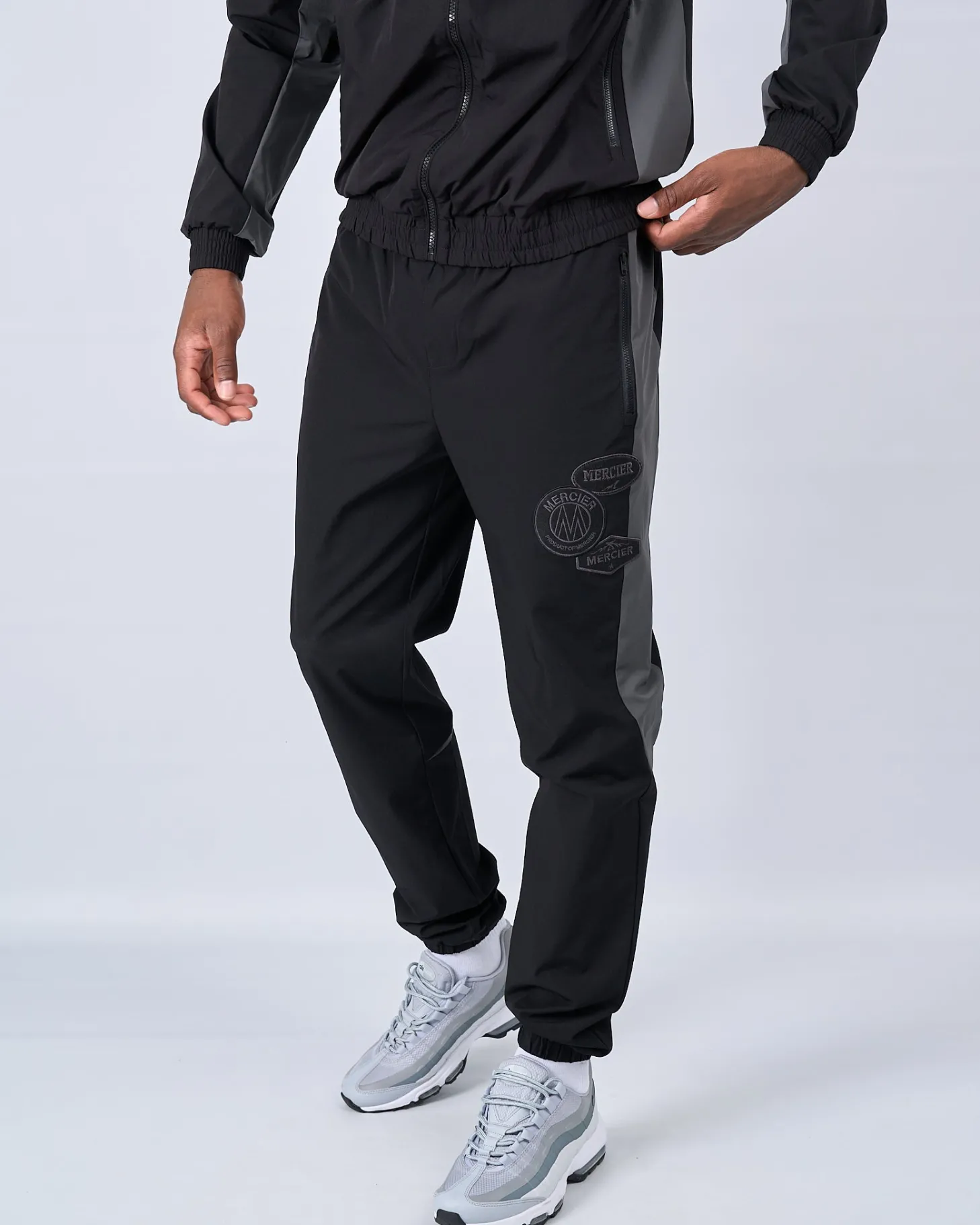 Mercier Windbreakers & Cargos*Black Charcoal Contrast Badge Pant