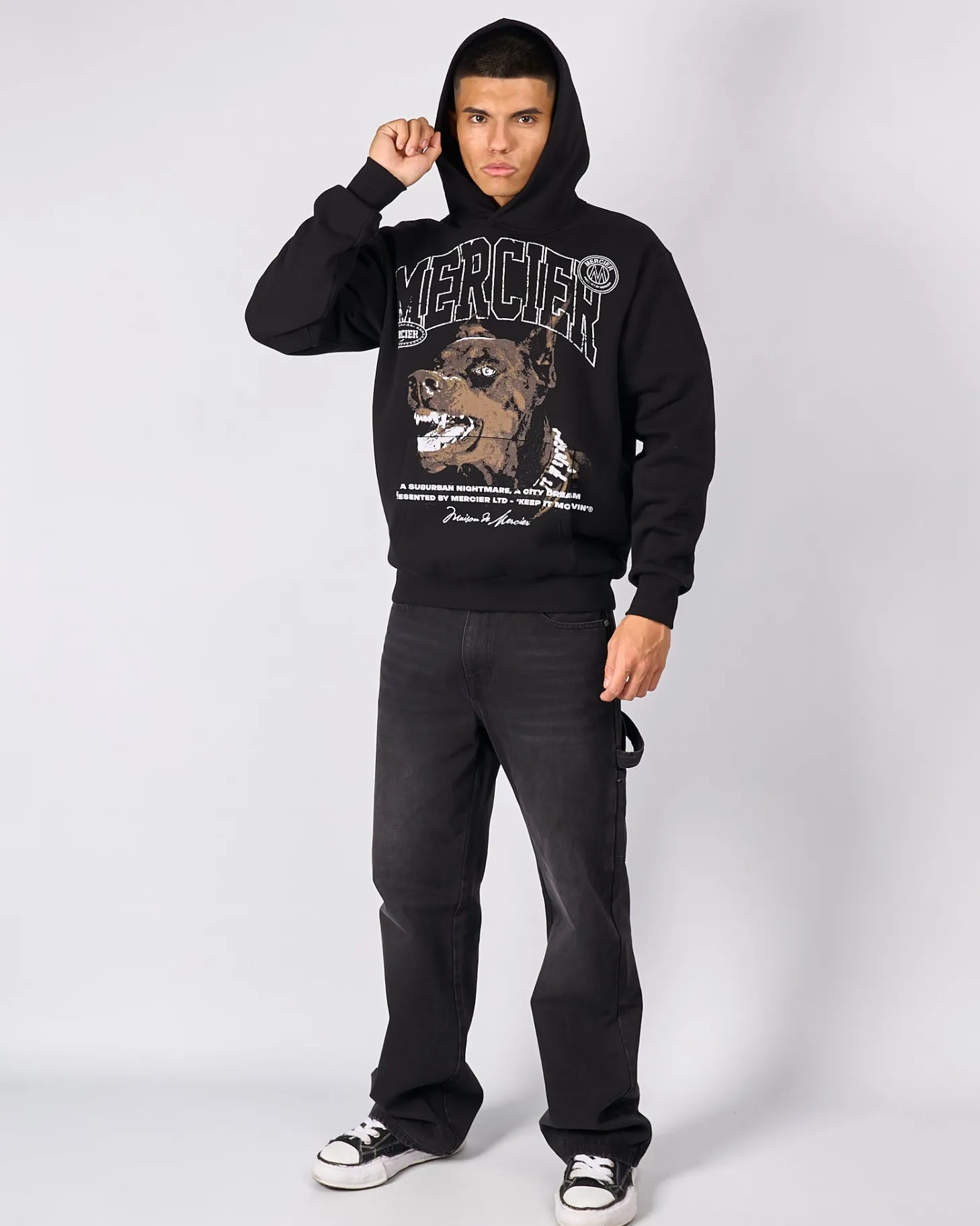 Mercier Tracksuit Tops / Hoodies*Black Defender Hoodie