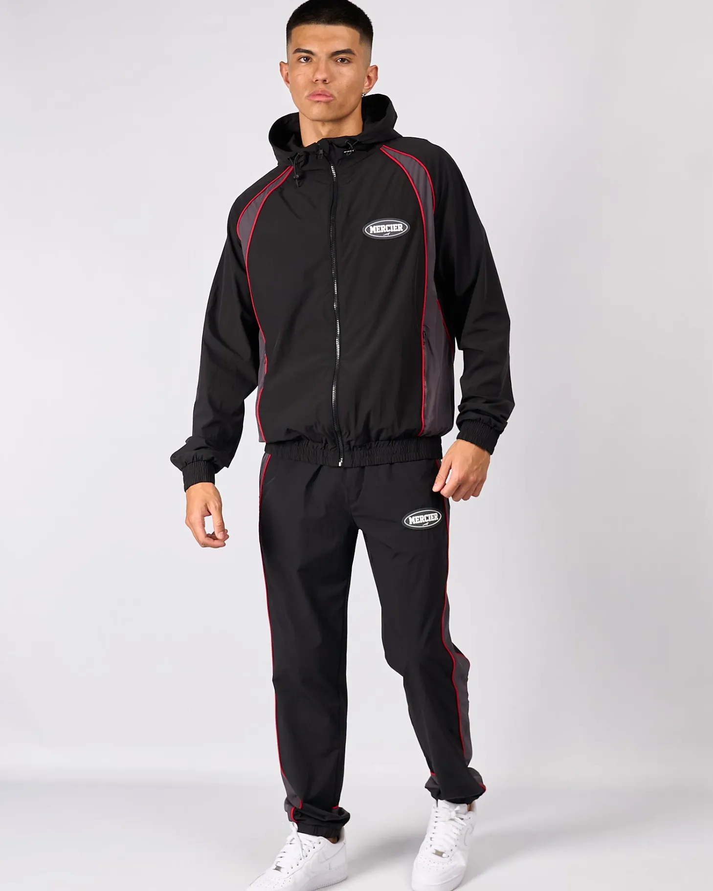 Mercier Tracksuits | Windbreakers & Cargos*Black Grey Maison Racer Track Pants