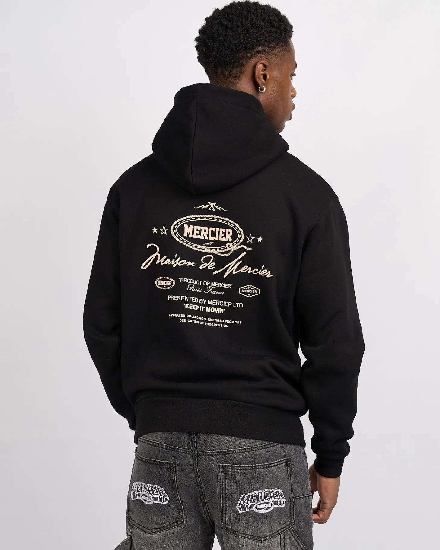 Mercier Tracksuit Tops / Hoodies*Black Round Up Hoodie