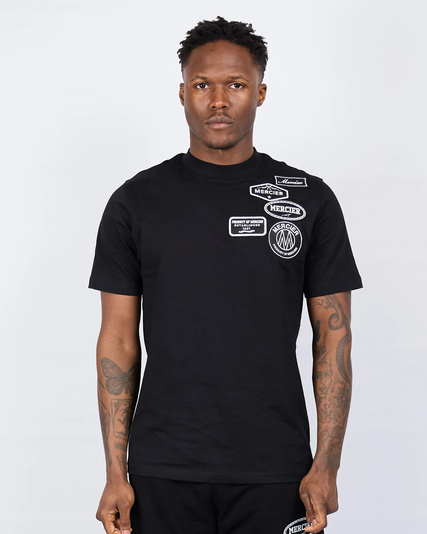 Mercier Summer Sets | T-shirts*Black Mono Badge Tshirt