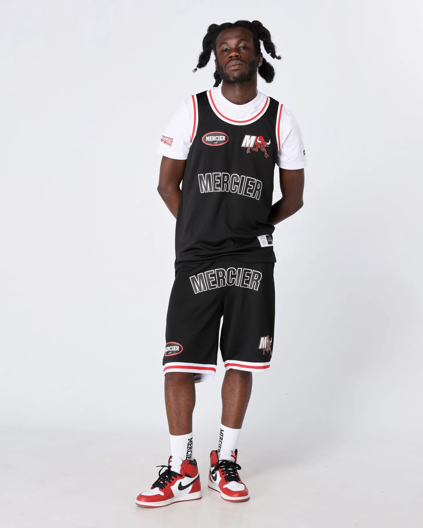 Mercier Summer Sets*Black Red Crawford Basketball Vest