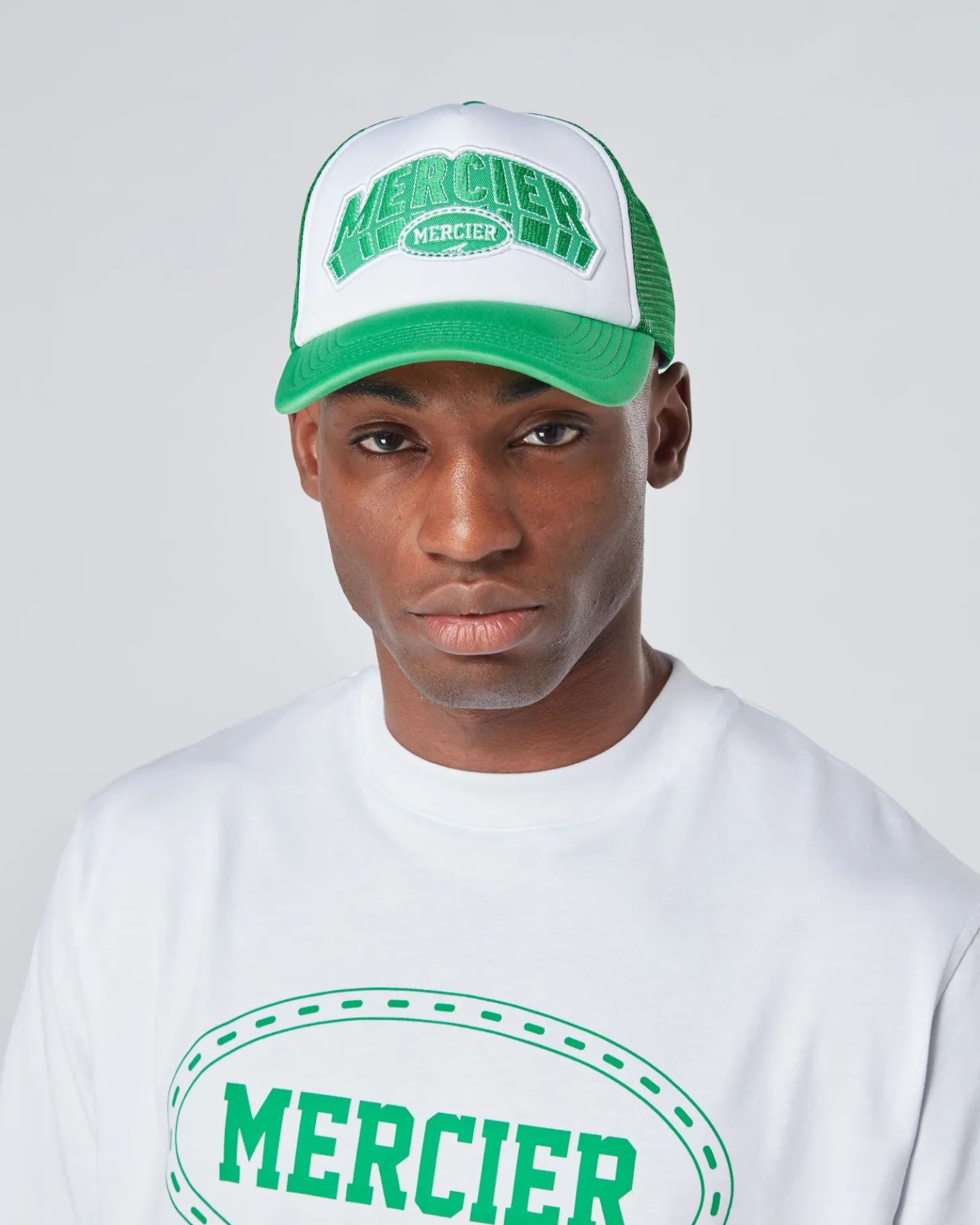 Mercier Accessories | Headwear*Green White Court Foam Trucker