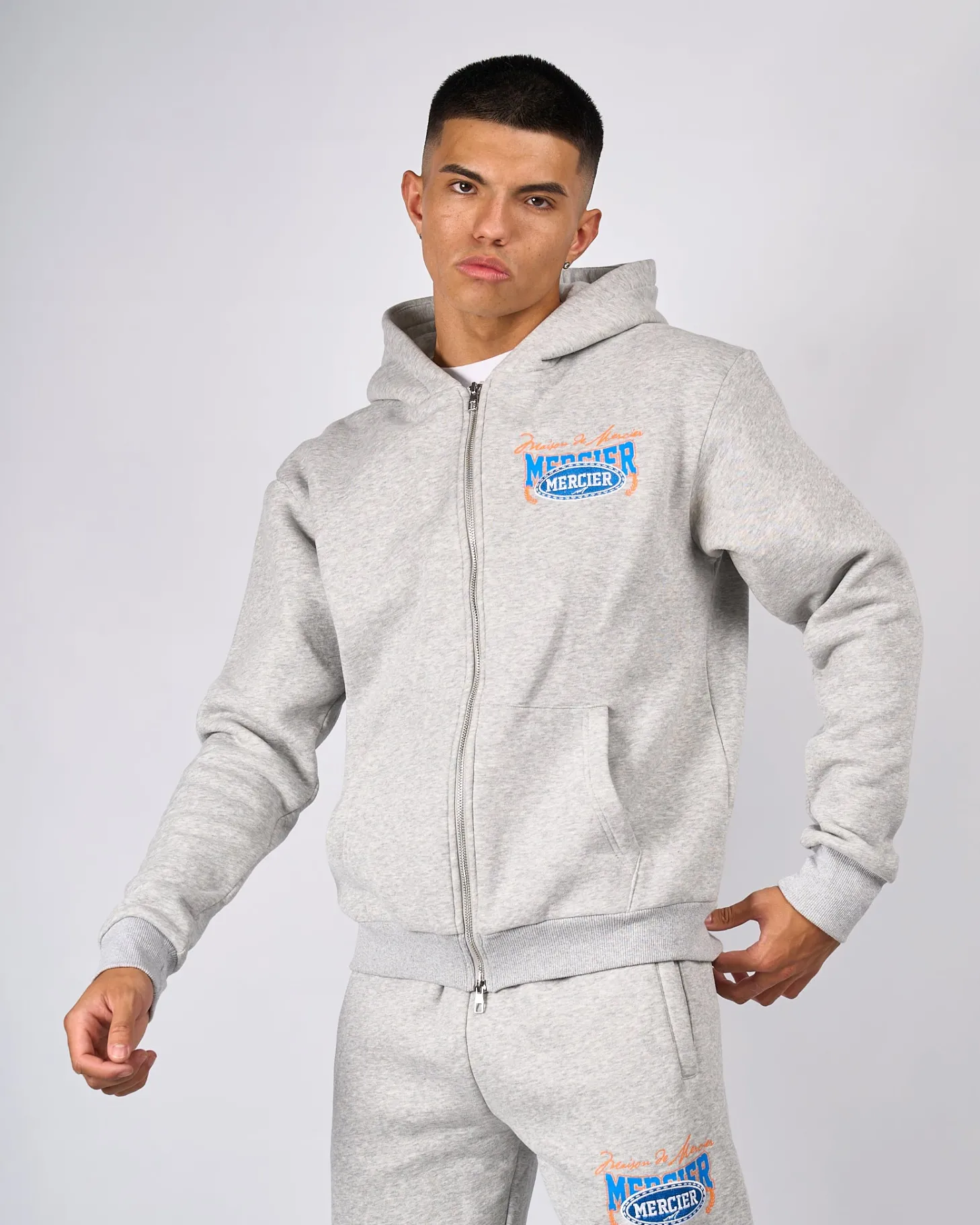 Mercier Tracksuit Tops / Hoodies | Tracksuits*Grey Marl Maison De Zip Hood