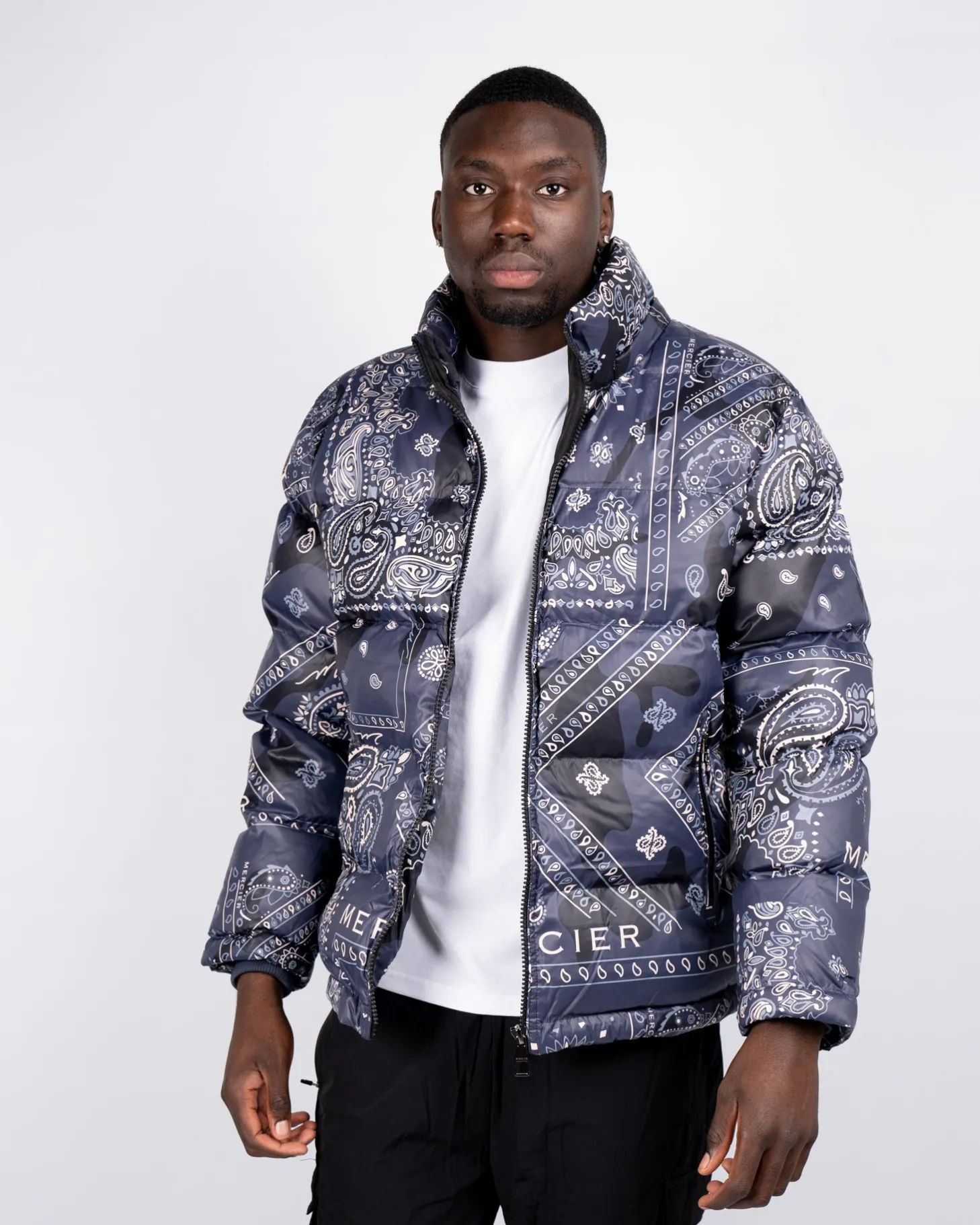 Mercier Jackets*Navy Off White Paisley Jacket