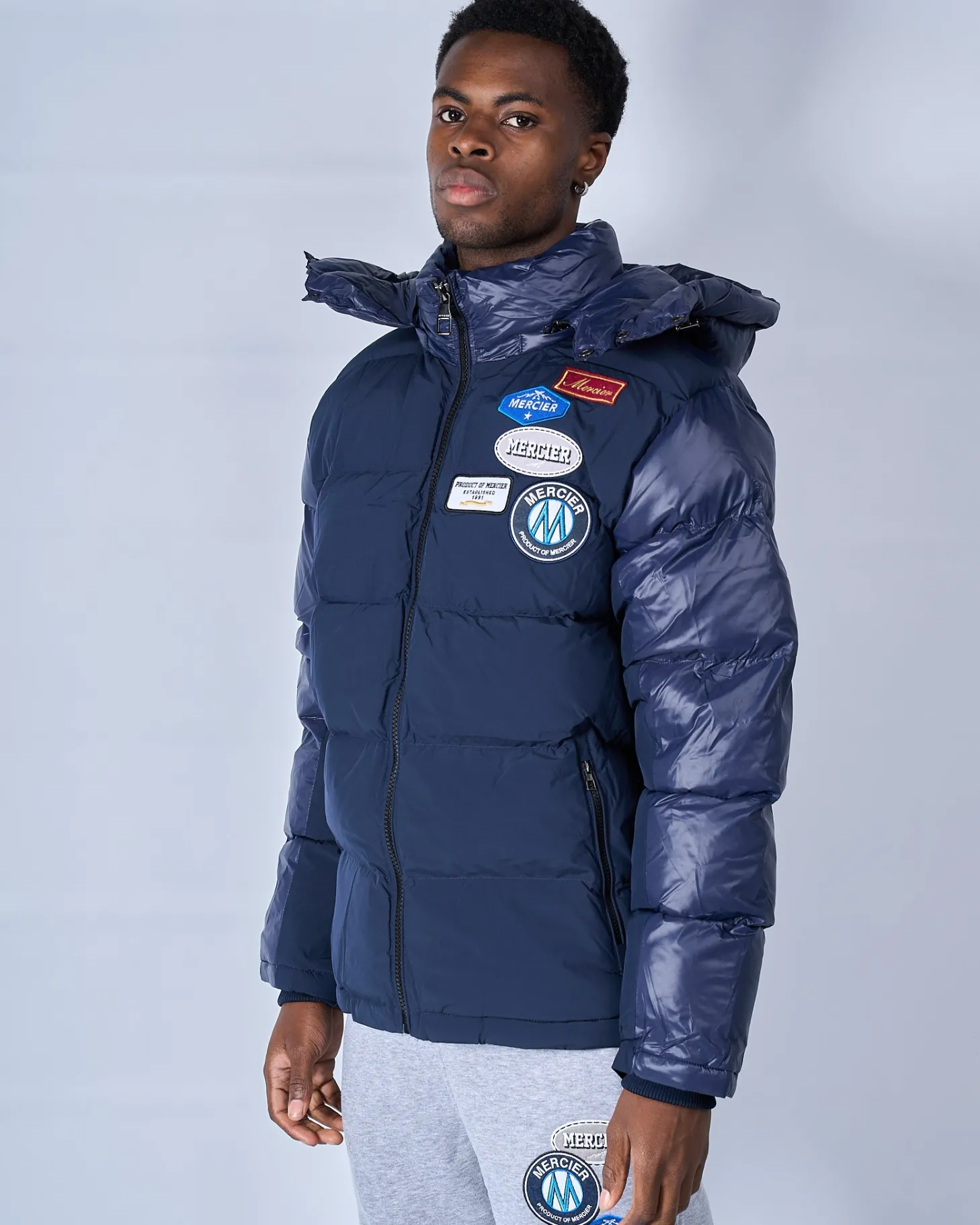 Mercier Jackets*Navy OG badge Panelled Jacket