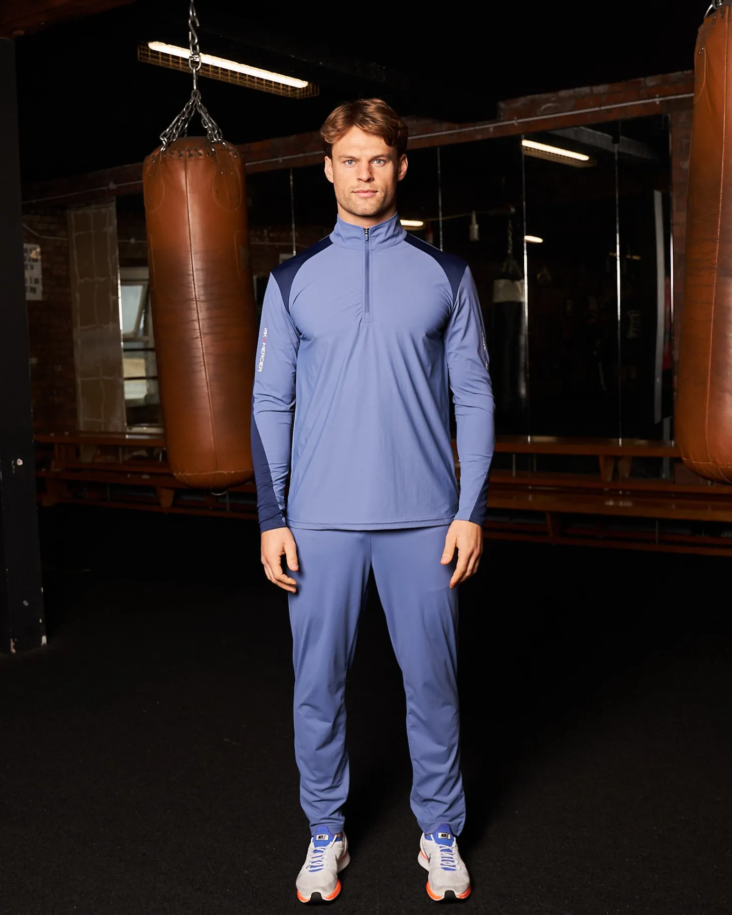 Mercier Pbk//mercier*PBK// Performance 1/4 Long sleeve Petrol Blue