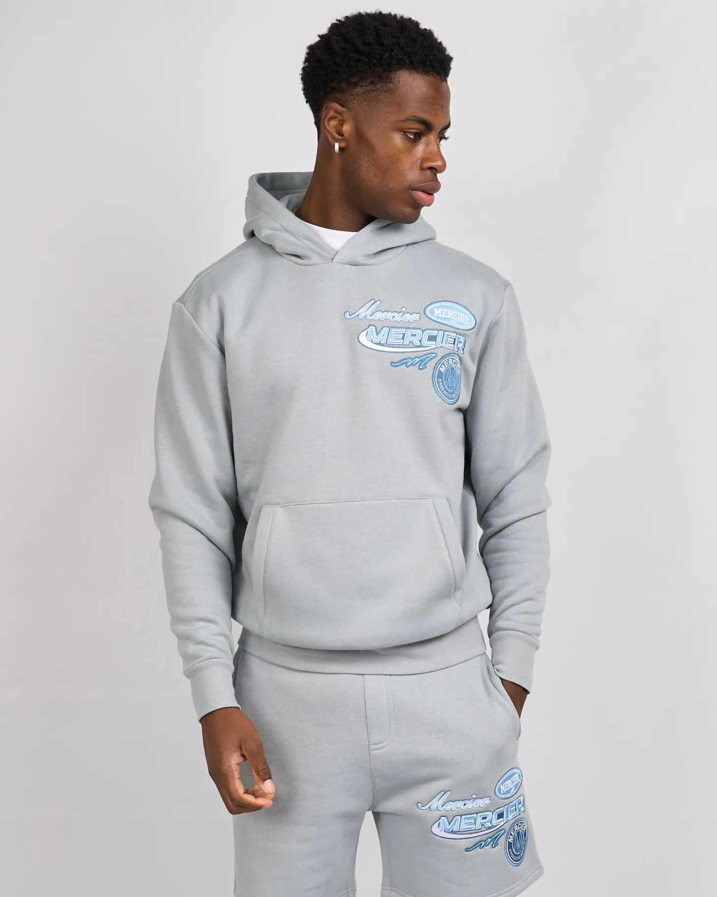 Mercier Tracksuit Tops / Hoodies*Smoke Blue Racer Hoodie