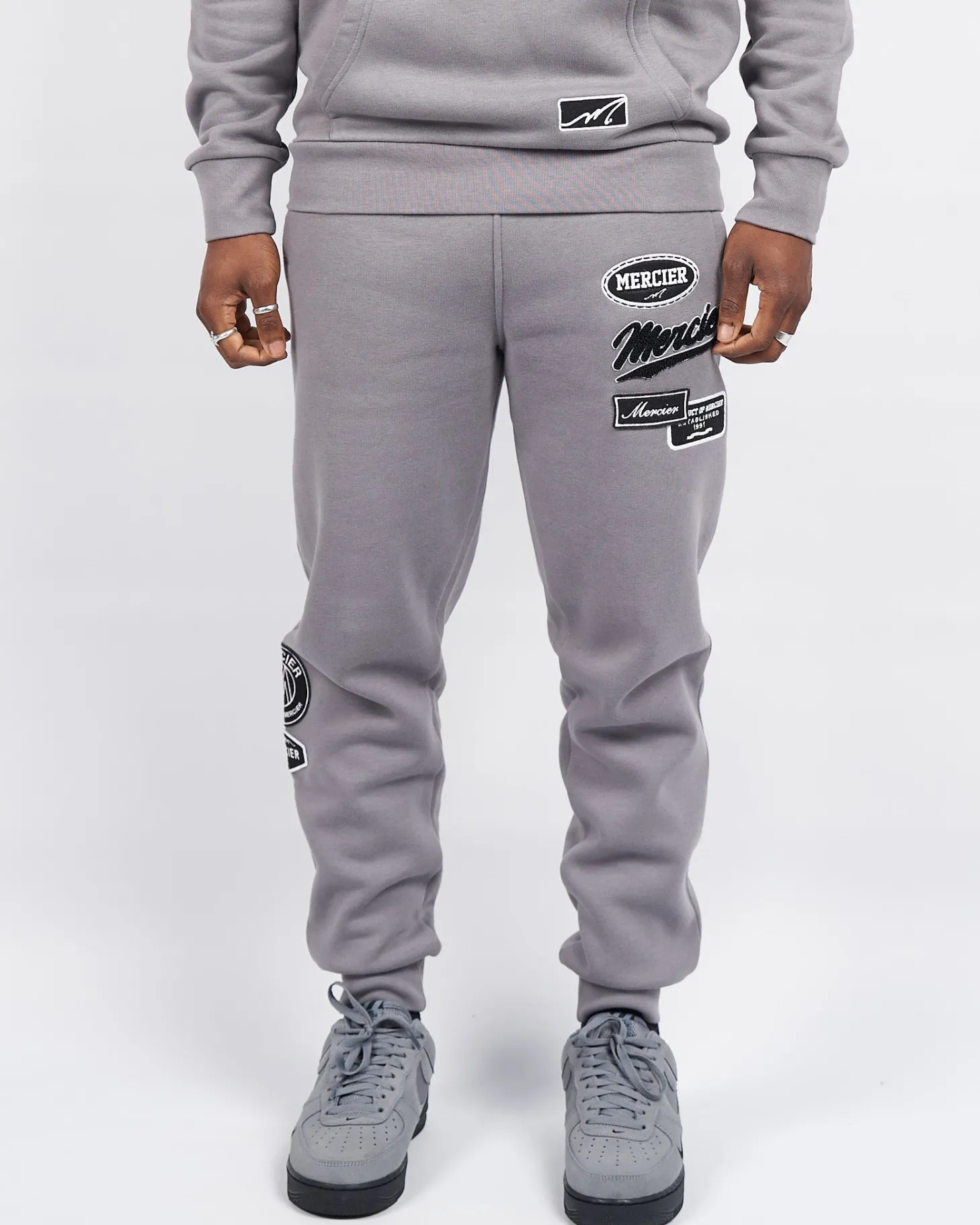 Mercier Joggers | Tracksuits*Steel Grey Teams Badge Bottoms