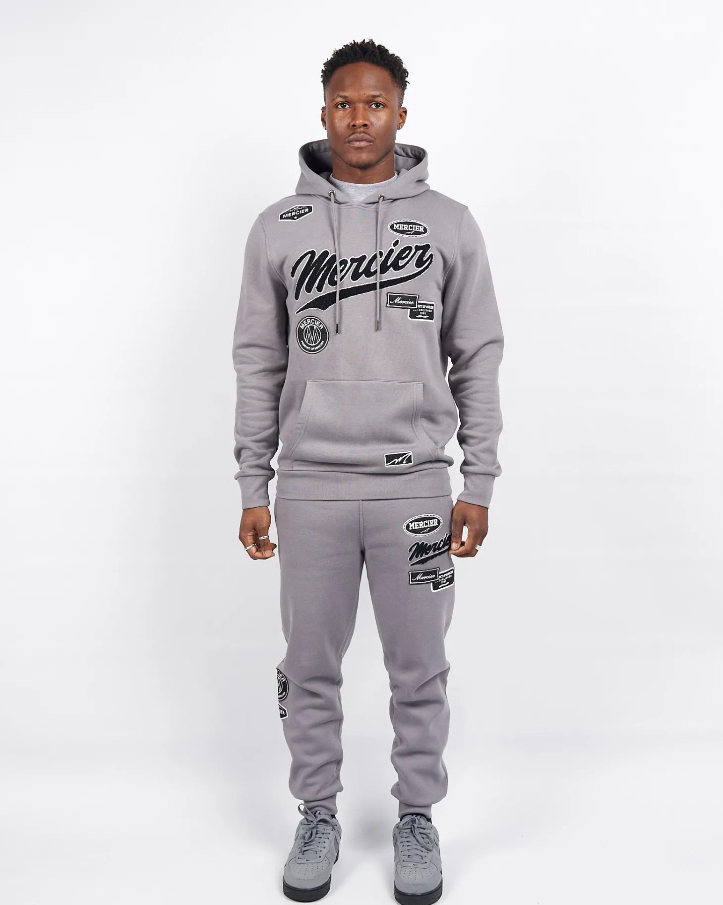 Mercier Joggers | Tracksuits*Steel Grey Teams Badge Bottoms