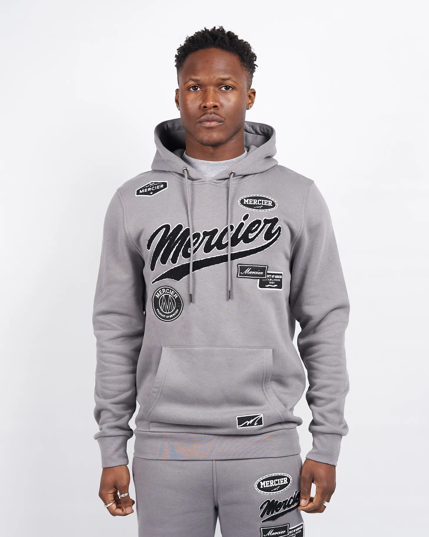 Mercier Tracksuit Tops / Hoodies | Tracksuits*Steel Grey Teams Badge Hoodie