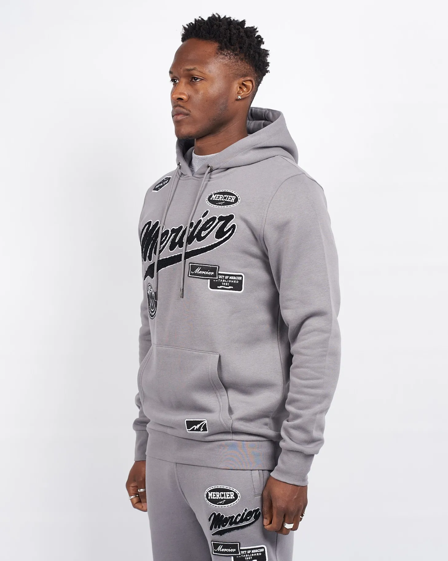 Mercier Tracksuit Tops / Hoodies | Tracksuits*Steel Grey Teams Badge Hoodie