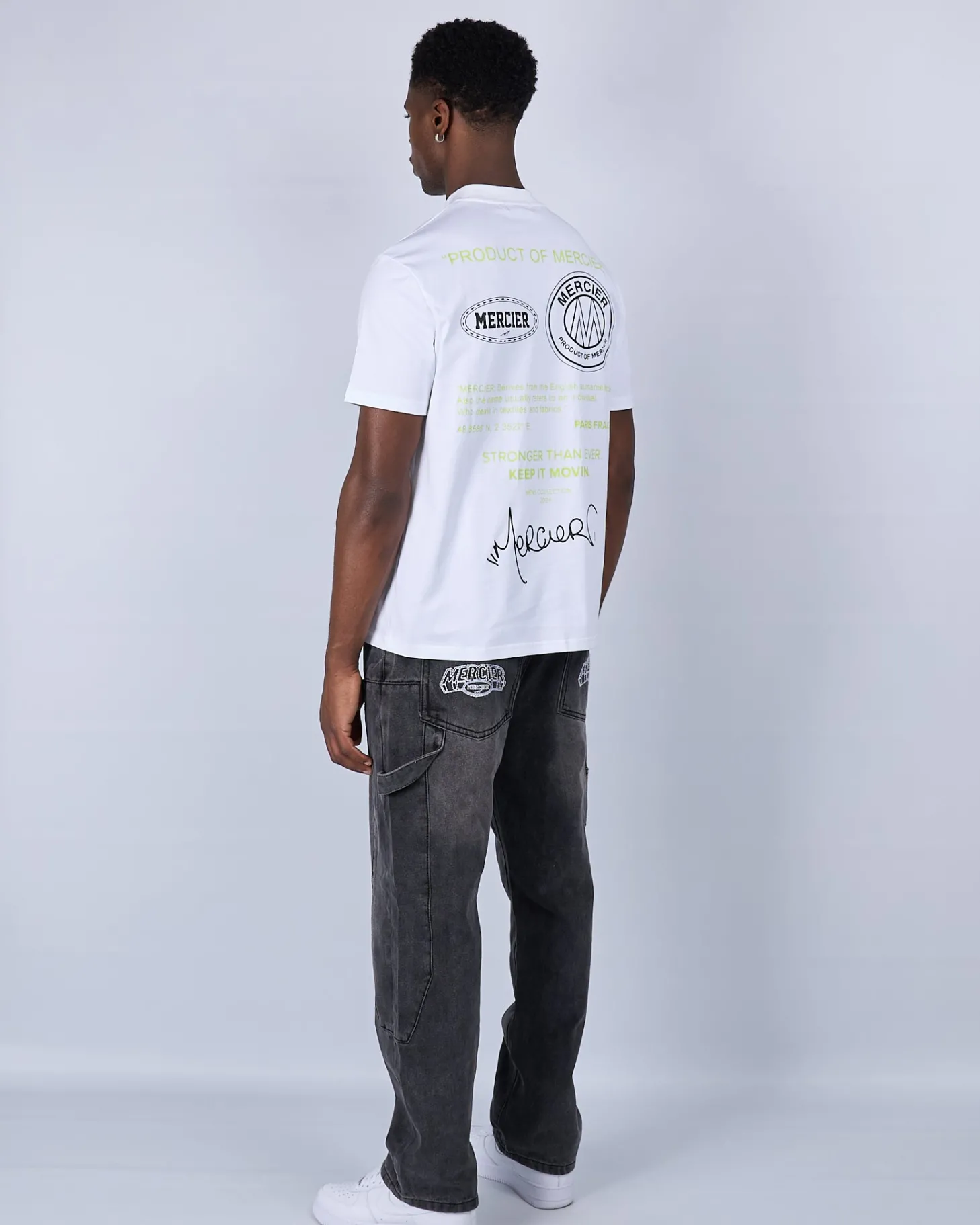 Mercier T-shirts*White Green Caruso Relaxed Tshirt