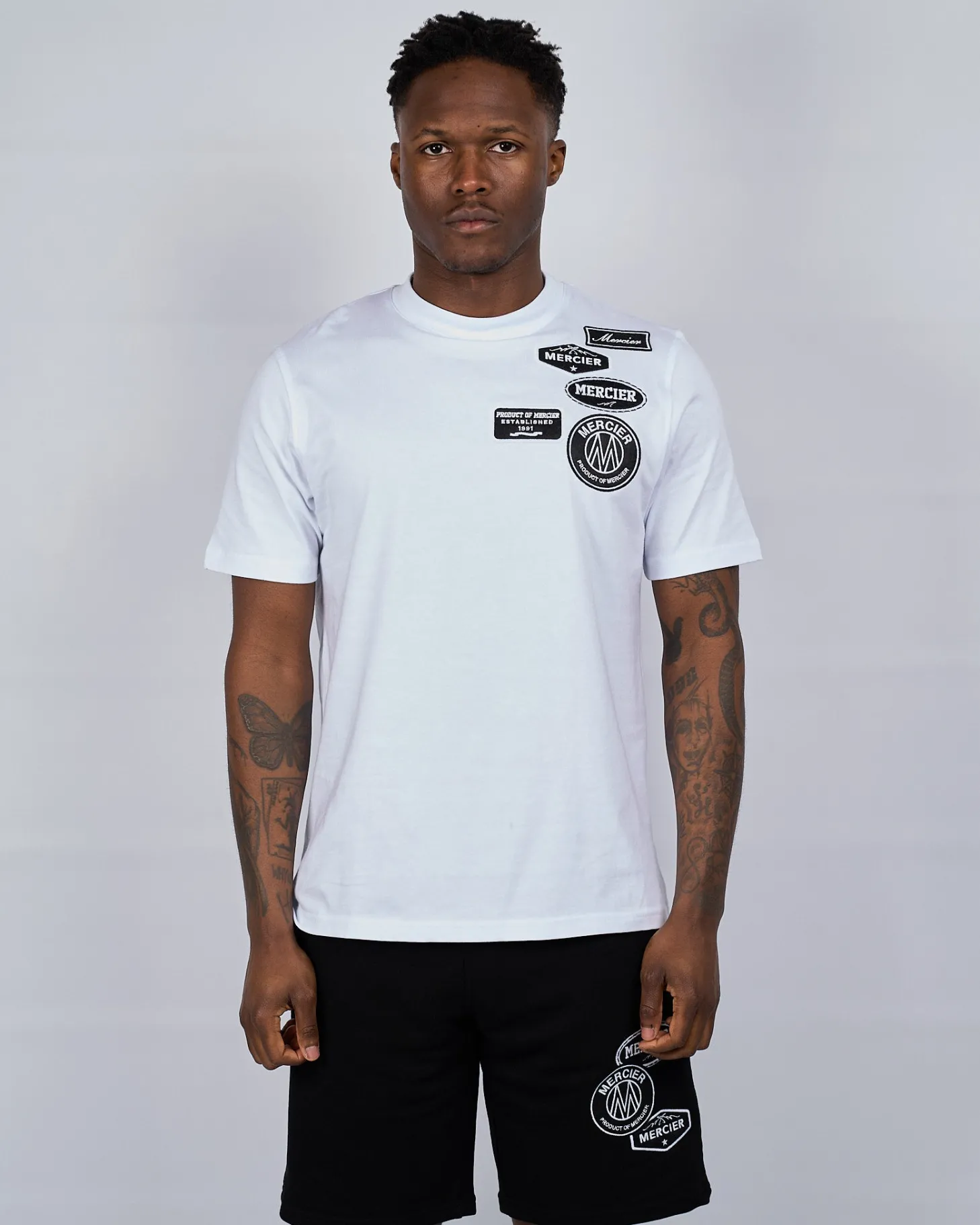 Mercier Summer Sets | T-shirts*White Mono Badge Tshirt