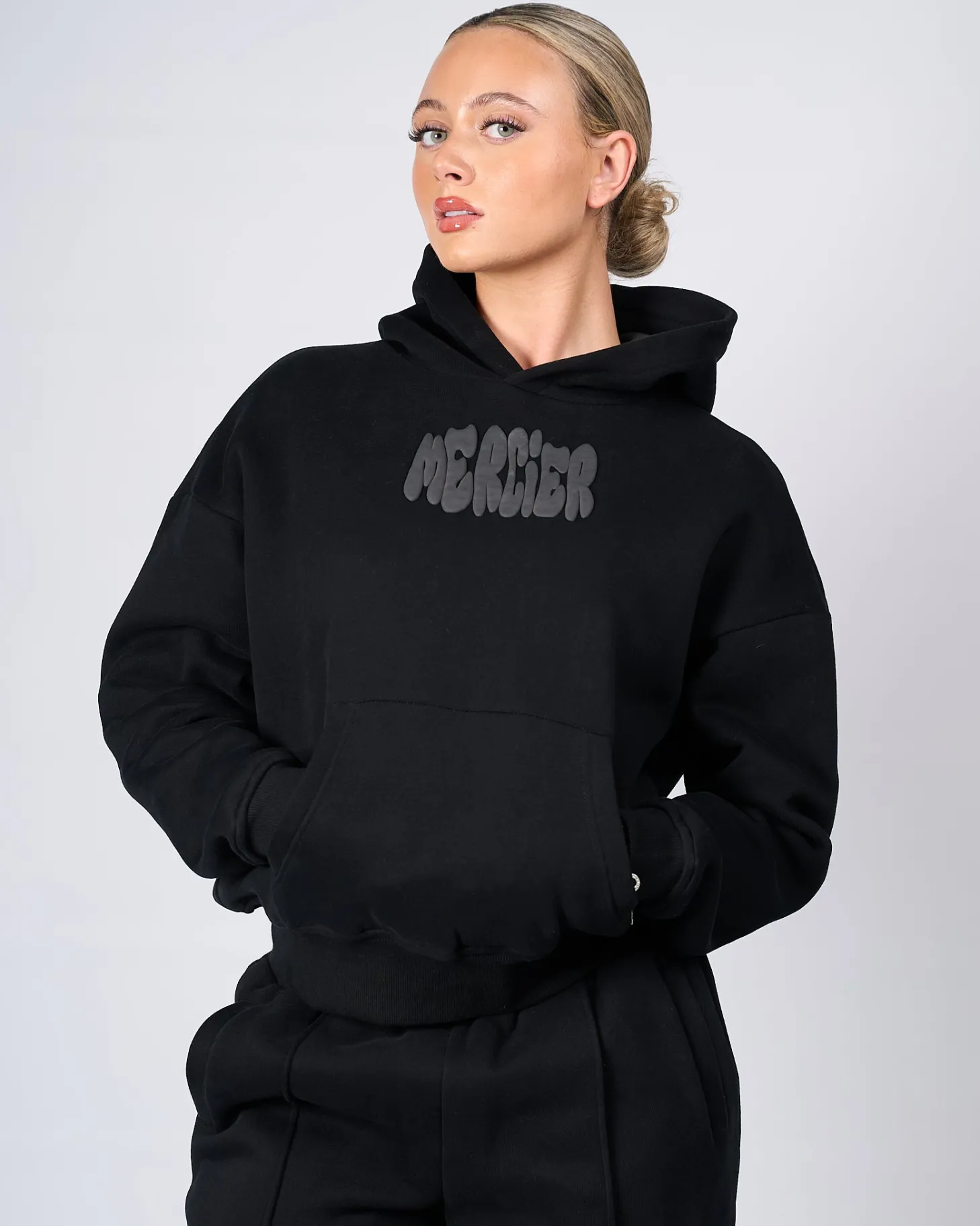 Women Mercier Womens Hoodies | Womens Tracksuits*Womens Black Charcoal Bubble Hoodie