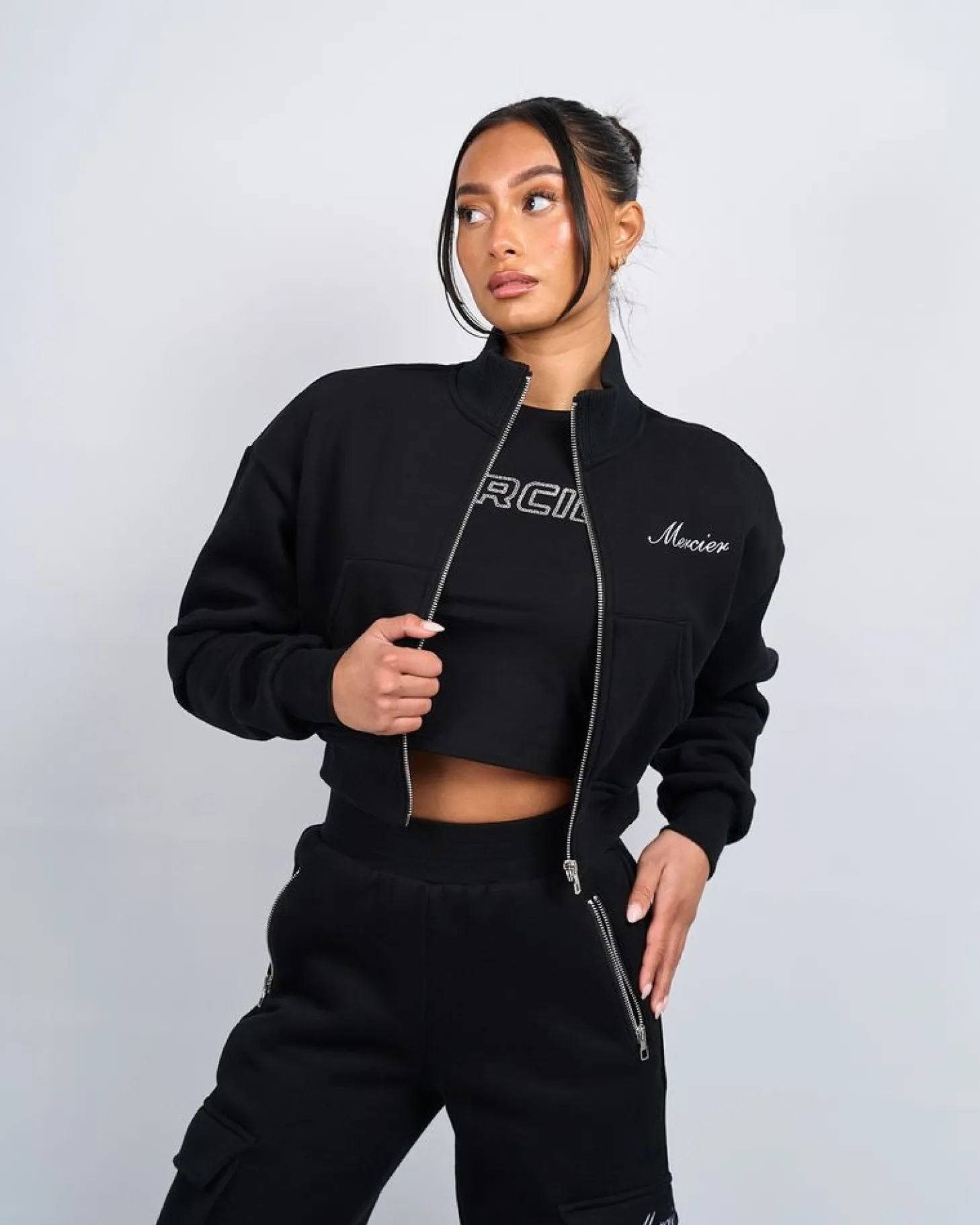 Women Mercier Womens Tracksuits*Womens Black Signature Jersey Track Jacket