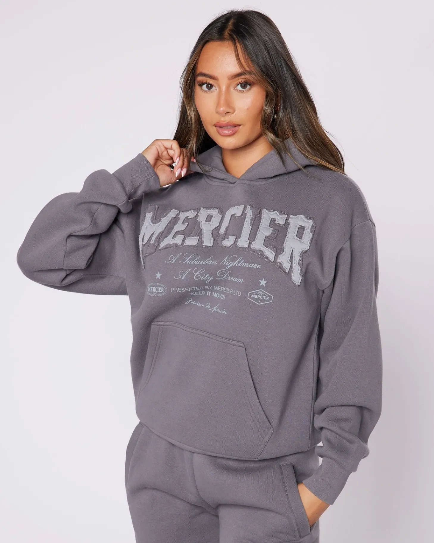 Women Mercier Womens Hoodies | Womens Tracksuits*Womens Charcoal Grey City Dreams Hoodie