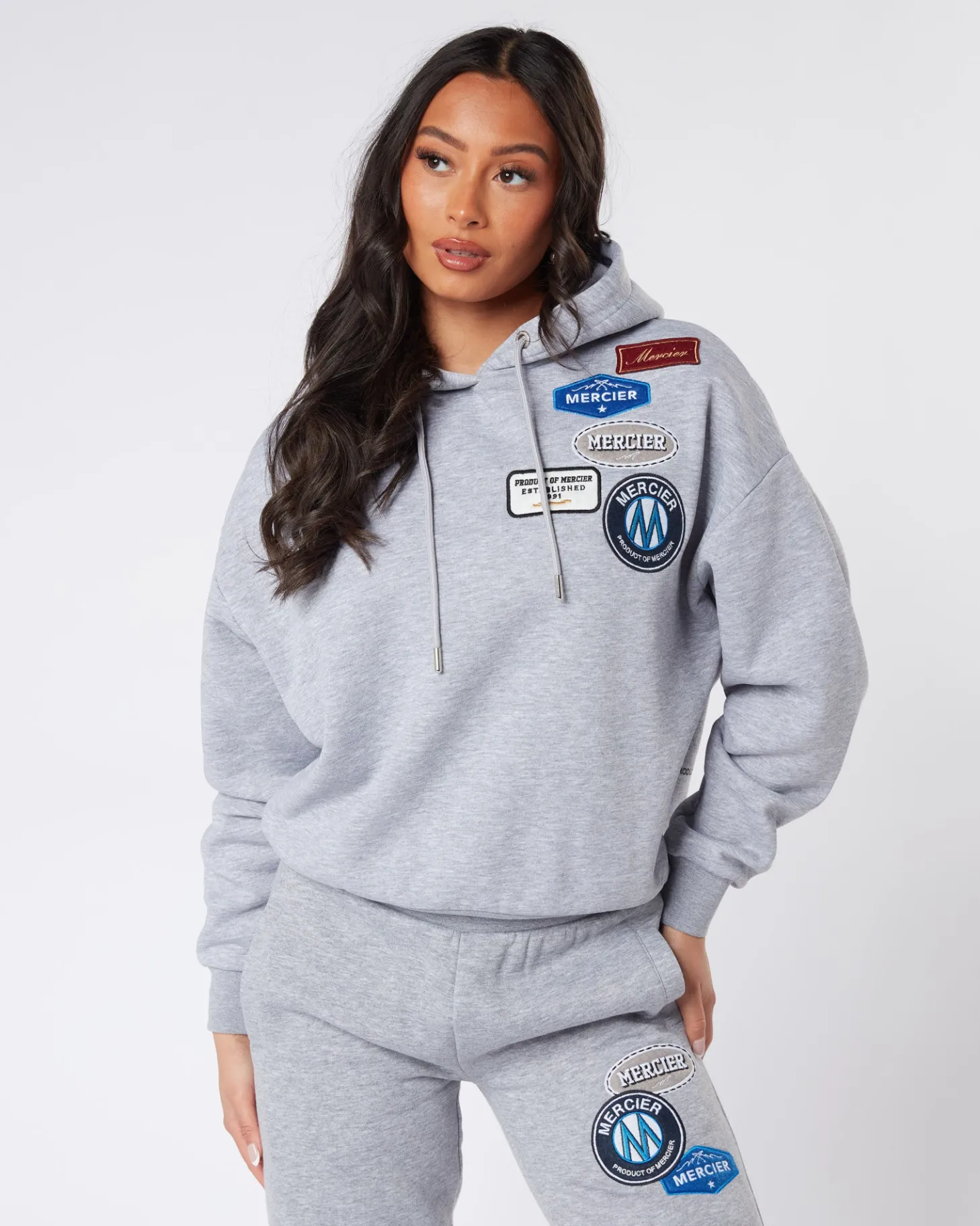 Women Mercier Womens Hoodies | Womens Tracksuits*Womens Grey Marl Original Badge Hoodie