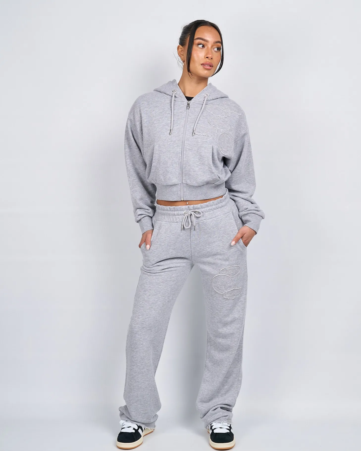 Women Mercier Womens Joggers/leggings | Womens Tracksuits*Womens Grey Marl OG Badge Raw Joggers