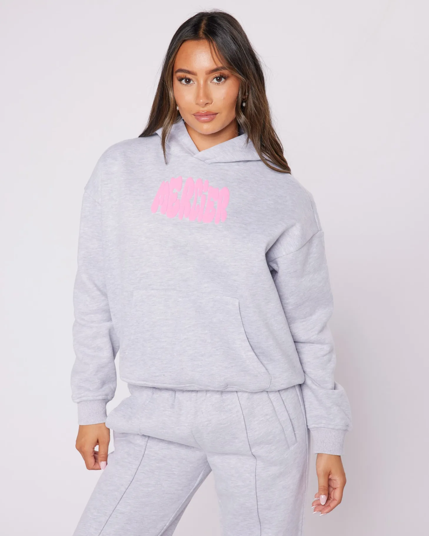 Women Mercier Womens Hoodies | Womens Tracksuits*Womens Grey Pink Bubble Hoodie