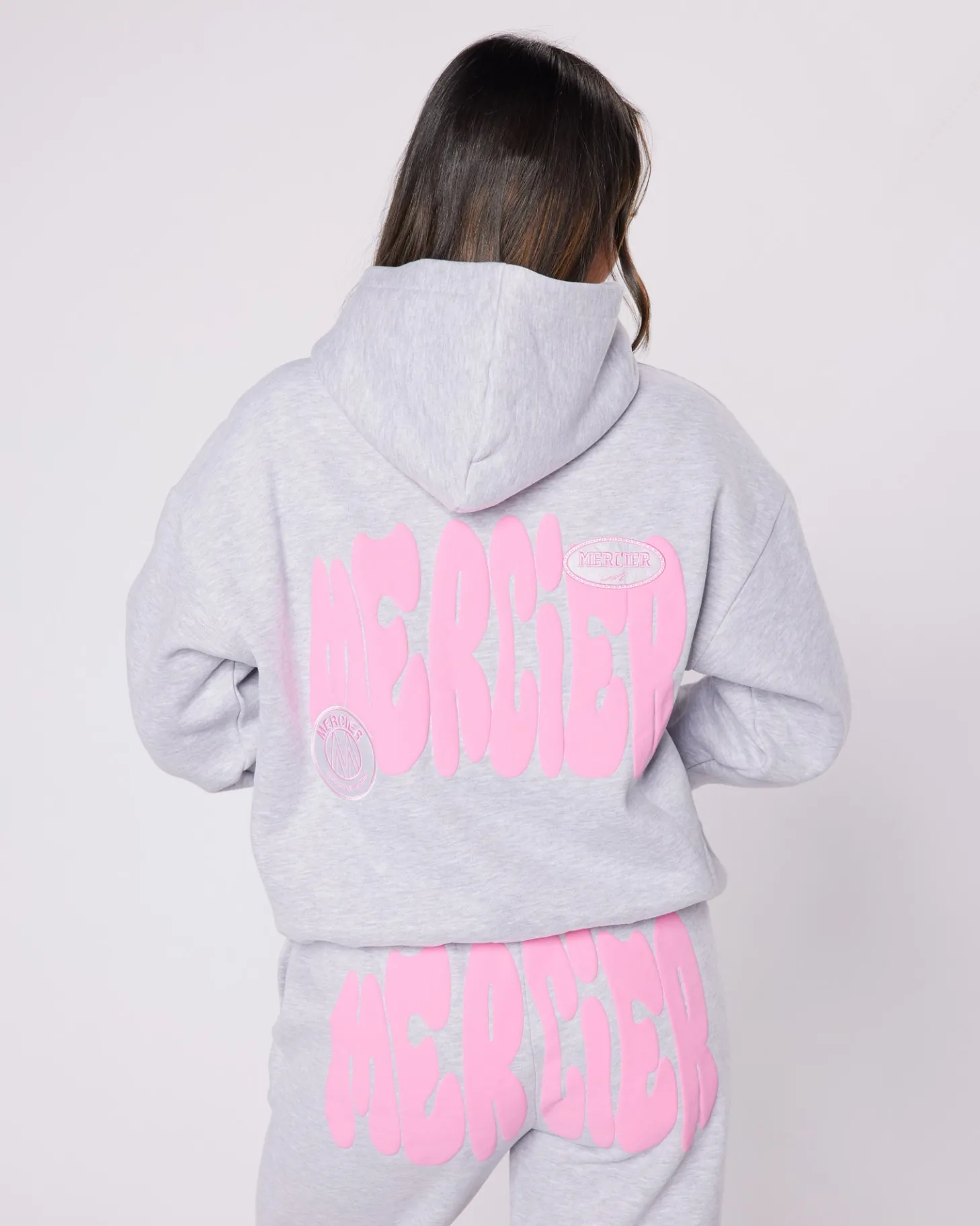 Women Mercier Womens Hoodies | Womens Tracksuits*Womens Grey Pink Bubble Hoodie