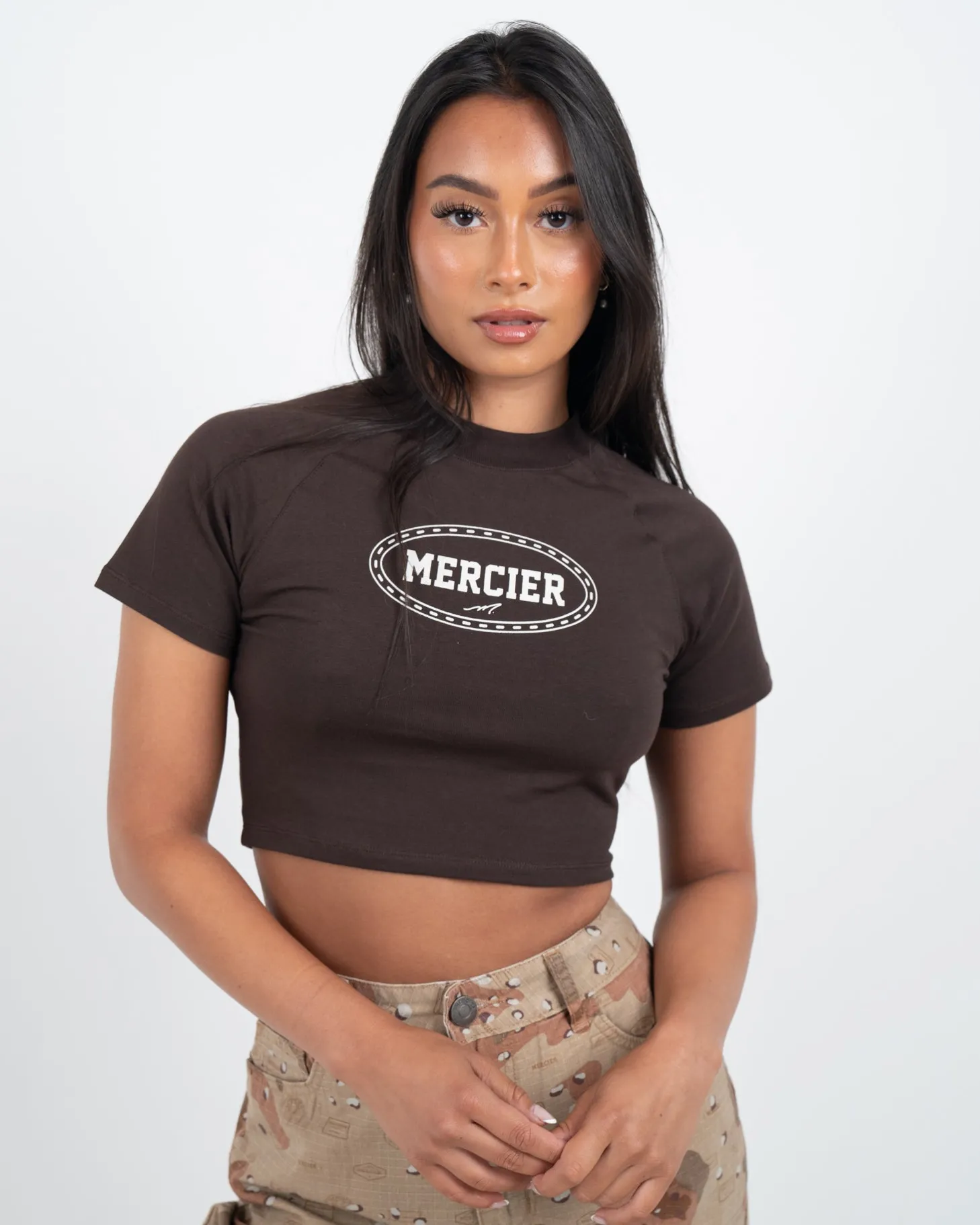 Women Mercier Outlet Womens | Womens Tops*Womens Chocolate Maison Crop T-Shirt