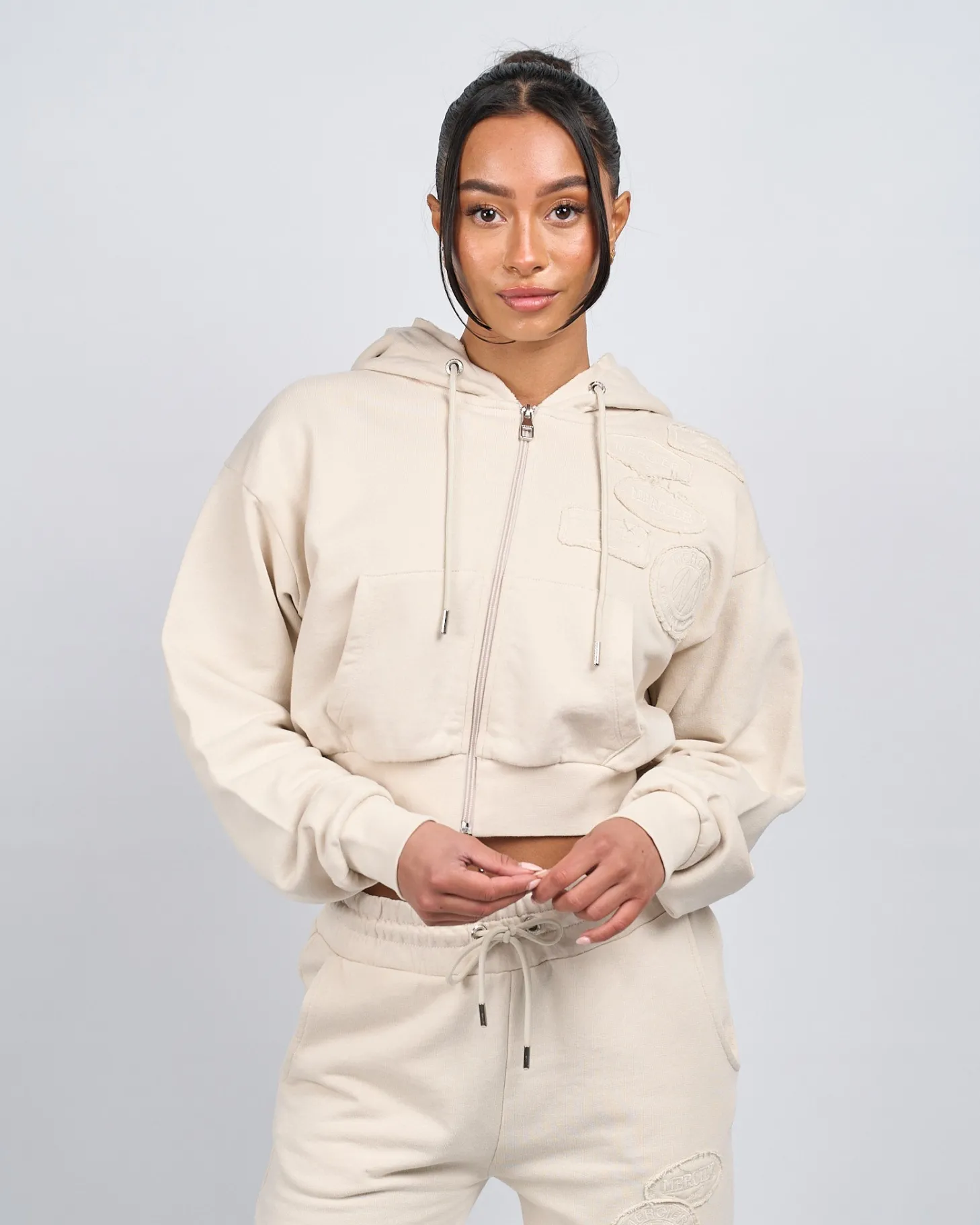 Women Mercier Womens Hoodies | Womens Tracksuits*Womens Stone OG Badge Raw Cropped Hoodie