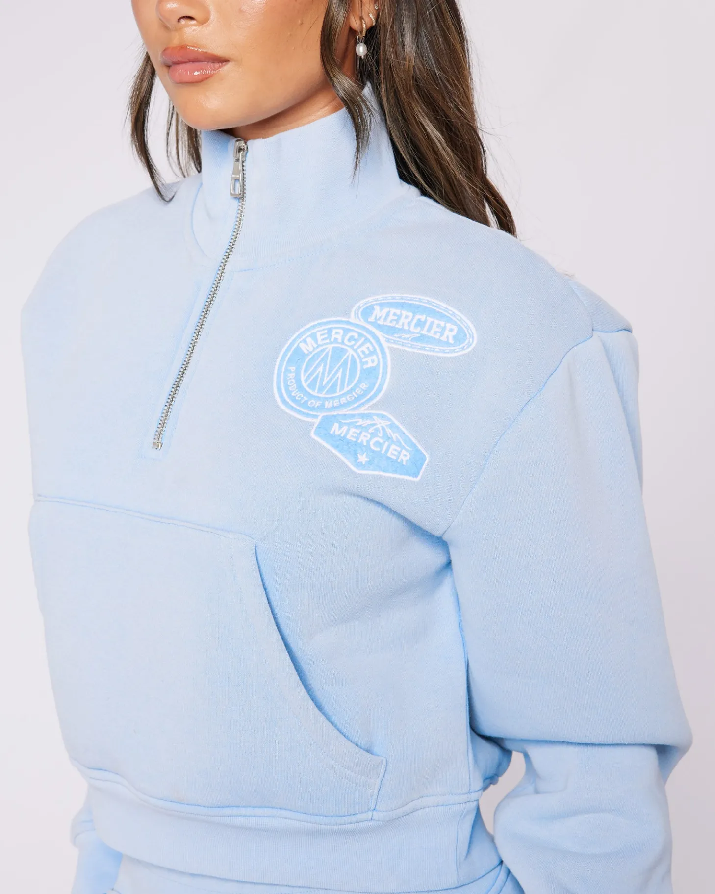 Women Mercier Womens Hoodies | Womens Tracksuits*Womens Washed Blue OG Quarter Zip