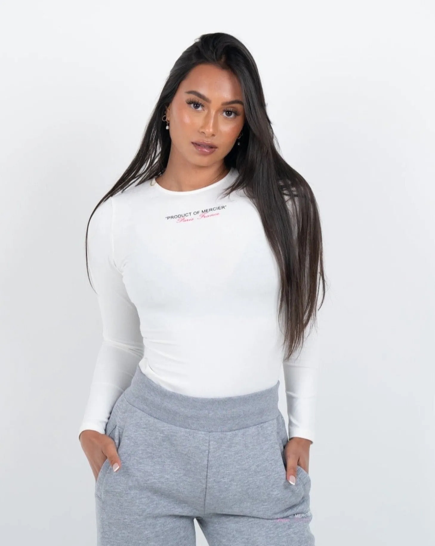 Women Mercier Outlet Womens | Womens Tops*Womens White Pink Product Of Bodysuit